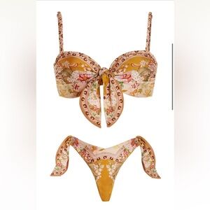 Zimmermann “Wylie” floral scarf tie bikini